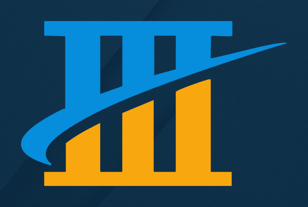 The original Tri-State Surgical mark: three classical columns in blue and orange with a blue swoosh cutting through them